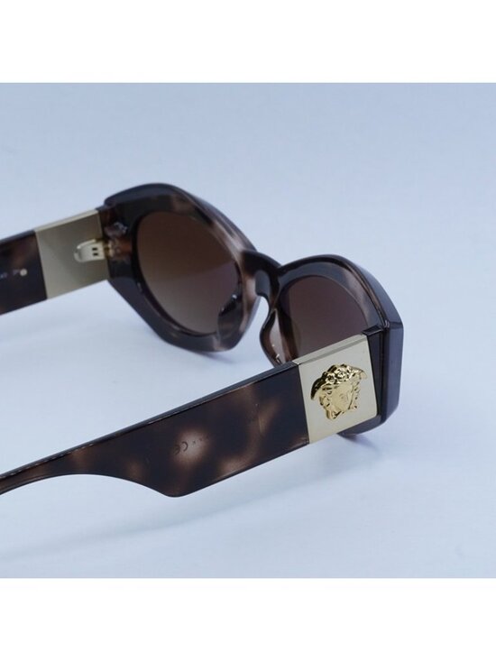 Versace VE4466U 54613B Sunglasses Havana Geometric Frame, Brown Gradient Lenses main image 9